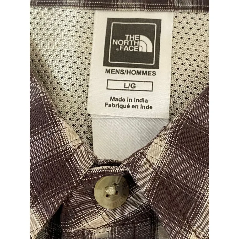 The‎ North Face Men's Plaid Short Sleeve Button Down Shirt Outdoor Hiking L/G